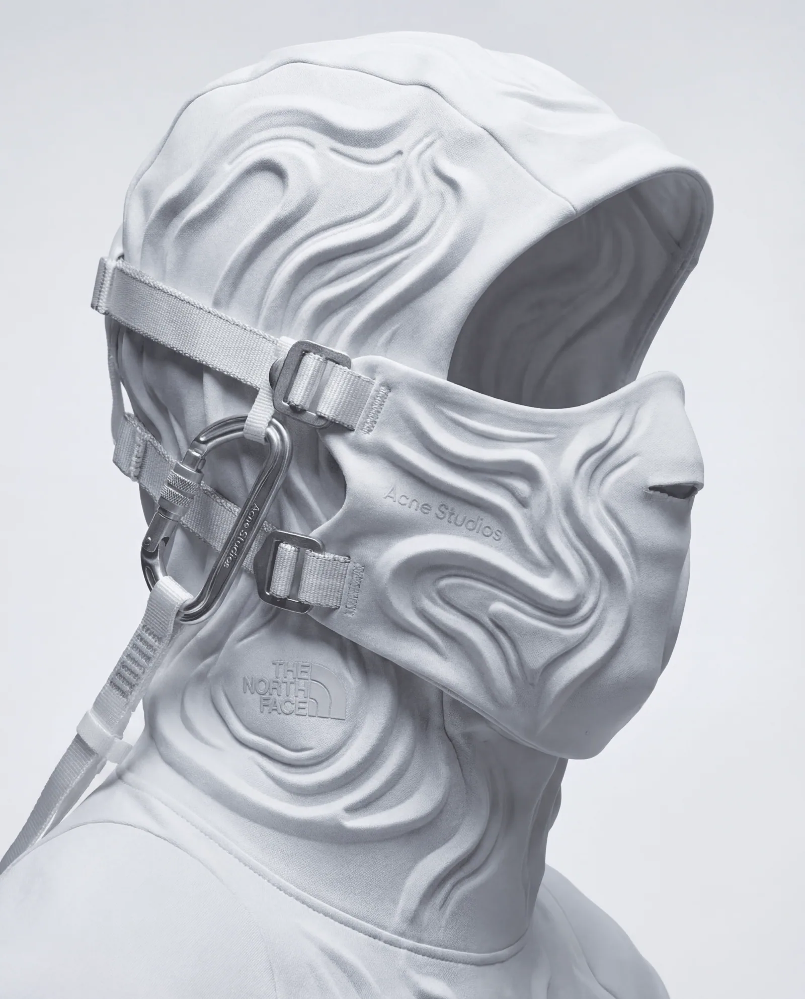 Studio Sophie Hospes synthetic campaign portrait with technical eyewear and cold material atmosphere
