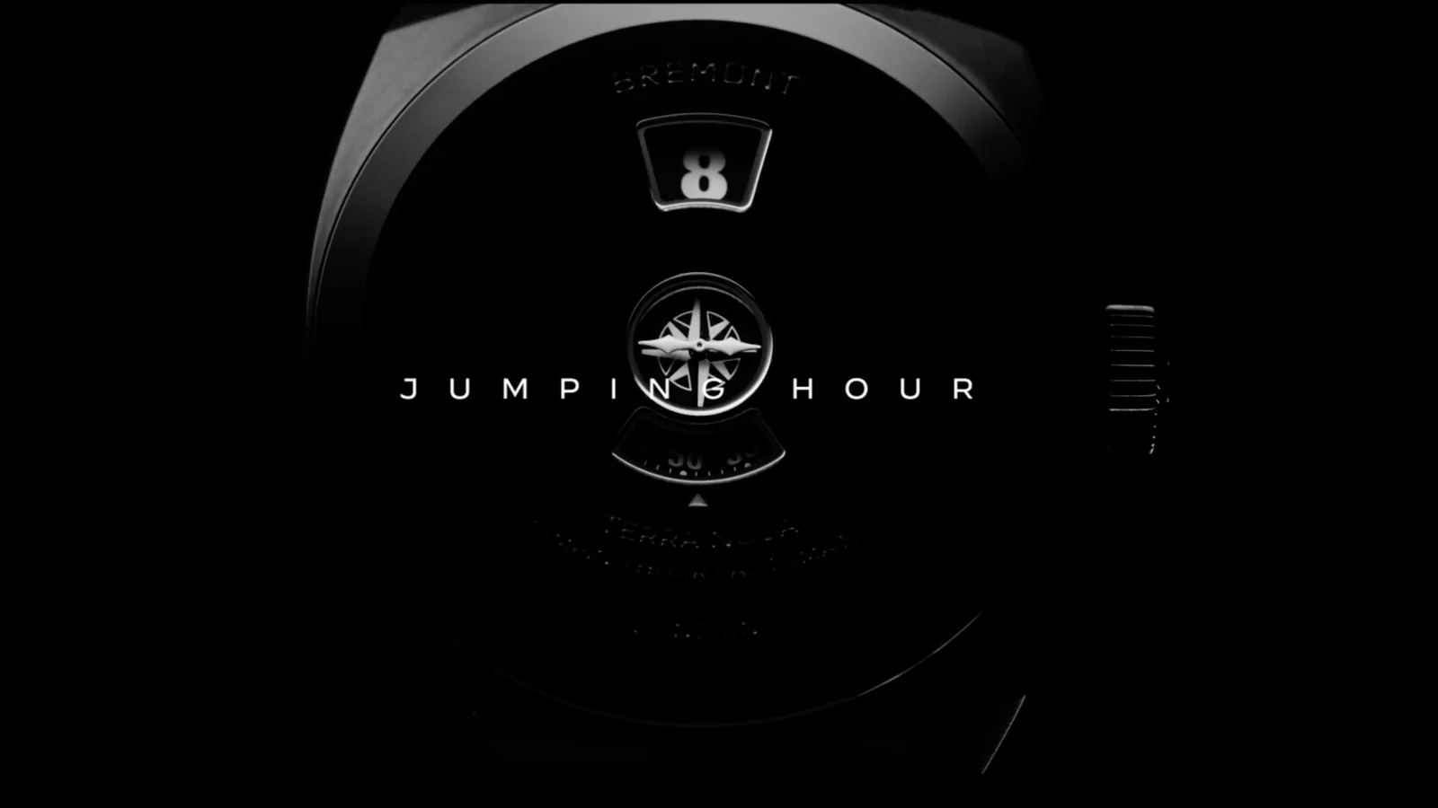 Bremont Terra Nova Jumping Hour Noir watch detail