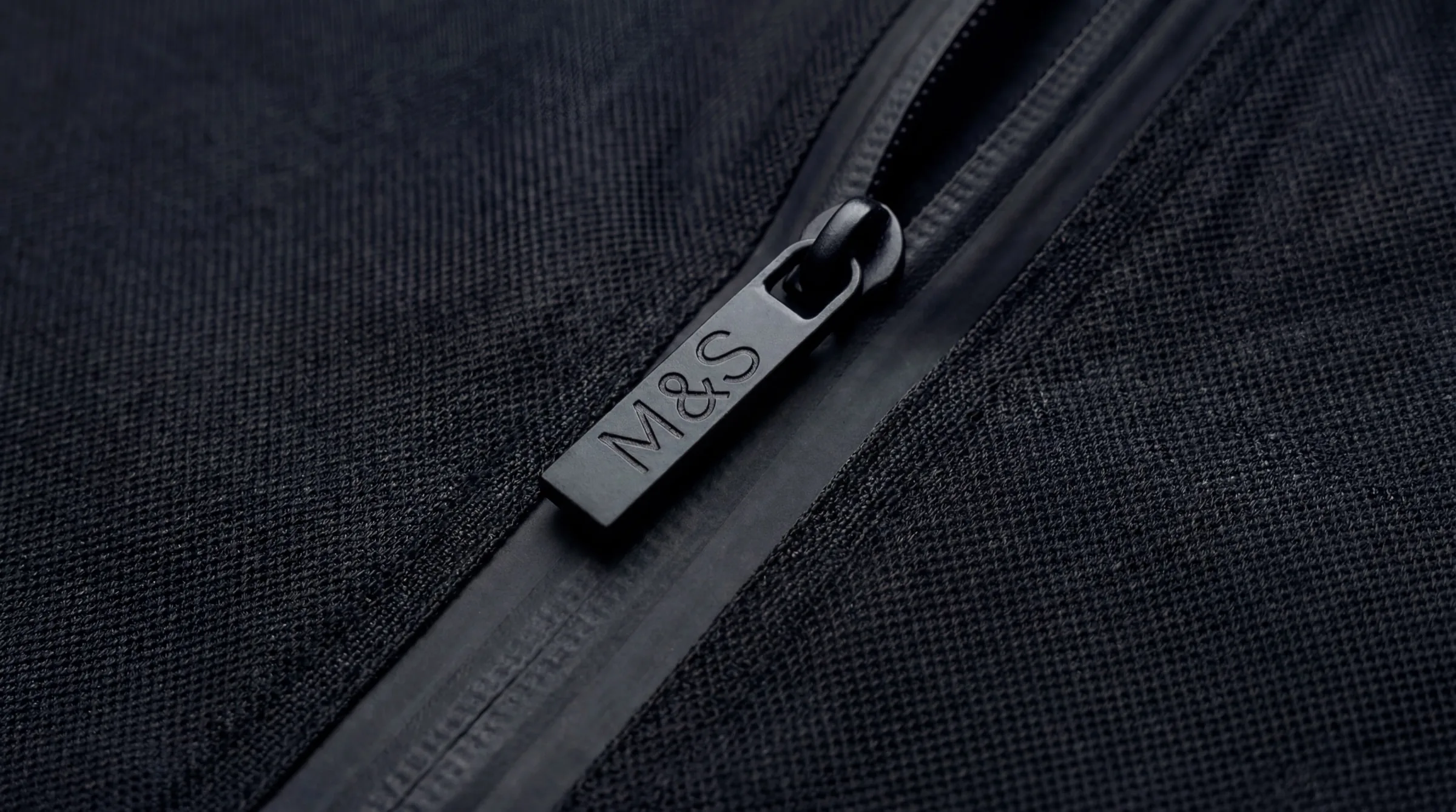 Close-up of the Marks and Spencer travelling kit zipper detail